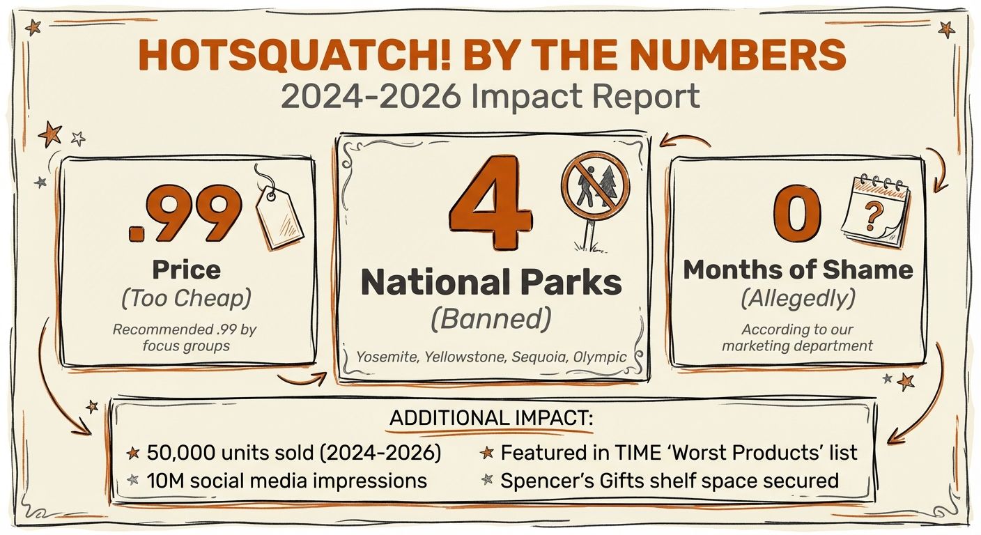 HotSquatch statistics dashboard showing key metrics and cultural impact