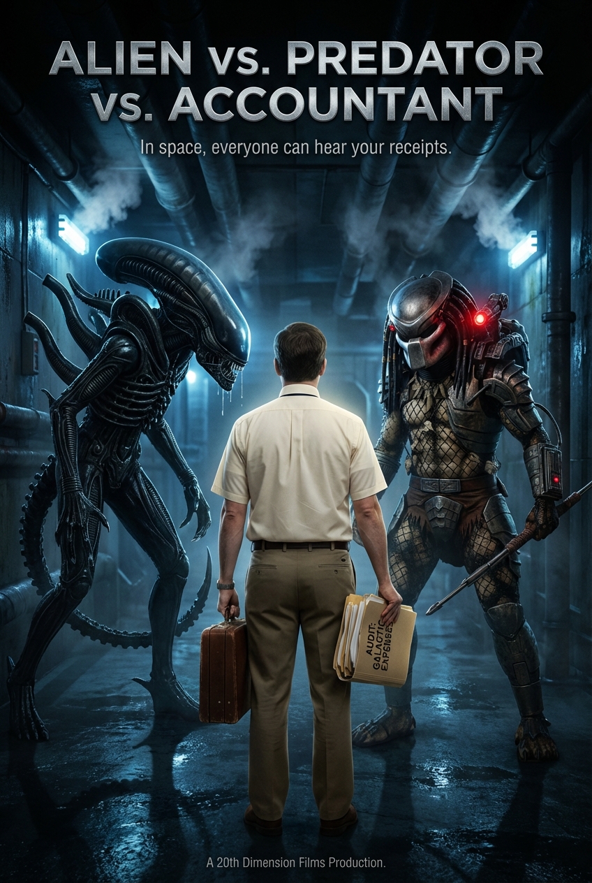 Alien vs. Predator vs. Accountant (1992) - 20th Dimension Films promotional poster