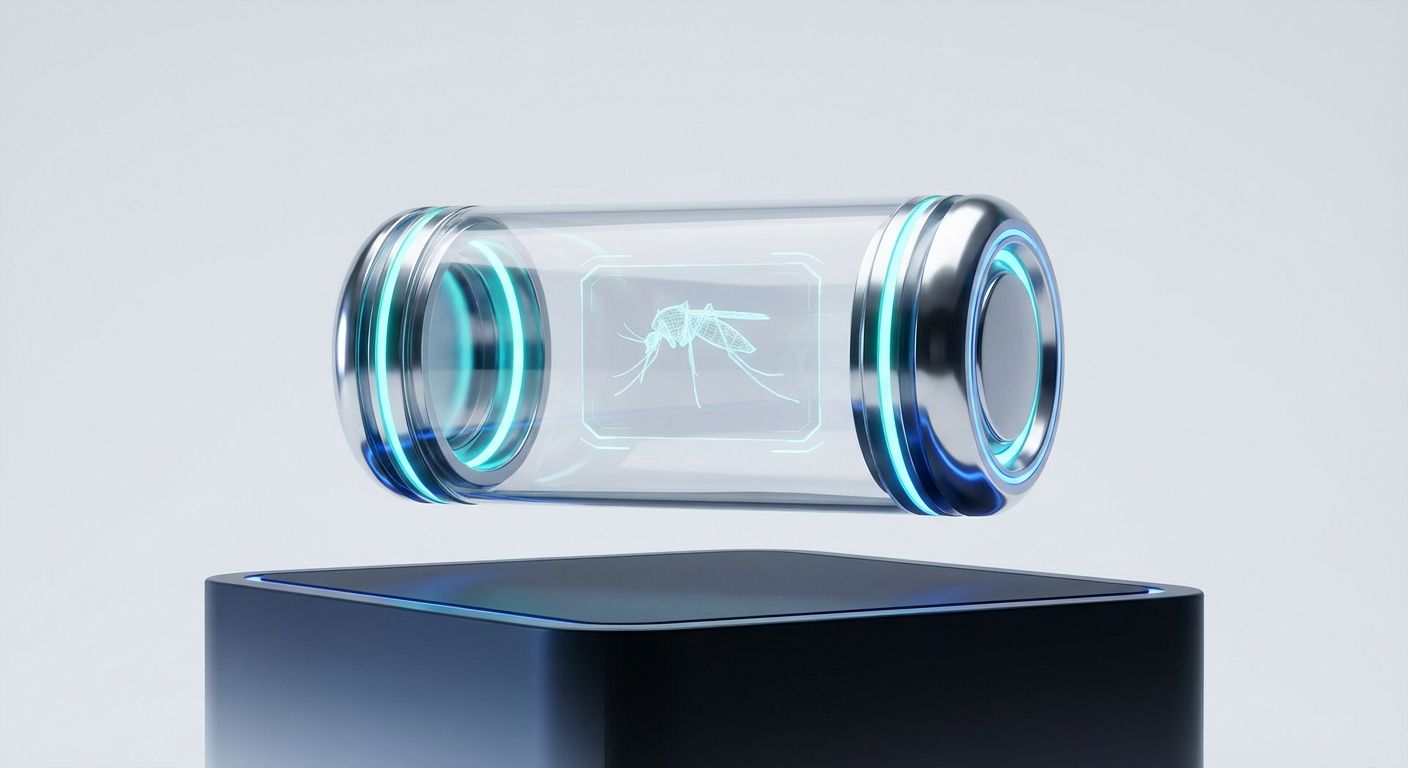 Quantum teleportation device with glowing blue energy